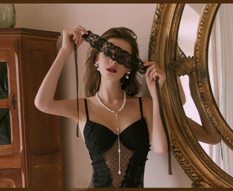 Lace eye mask ribbon